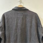 ZARA Women's Long Sleeve Button Collared Raw Hem Denim Shacket Size XS Black Photo 5