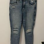 Good American  Good Curve Ripped Repaired Frayed Hem Jeans Photo 1
