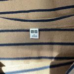 Uniqlo Tan Cotton Striped Boat Neckline Top Photo 6