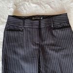 New York & Company Pinstriped Skinny Crop Pant Black Size 0P Photo 1