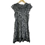 Loft Floral Mini Dress Womens LP Green Ruffle Smocked Cottagecore Boho Prairie Photo 2