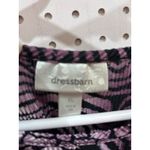 Dress Barn Womens XL Purple Black Animal Print Pleated Short Sleeve Top Shirt Photo 2