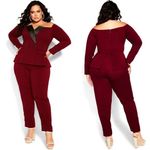 City Chic New! Alice Jumpsuit claret, plus size 24 Photo 1