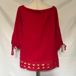 Greylin Crochet Boho Womens Top Sz M Peasant Festival Red Dainty Coastal Folk Size M Photo 7