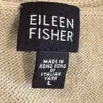 Eileen Fisher  Light Yellow V Neck Long Sleeve 100 Merino Wool Sweater Top L Photo 1