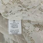 Piper & Scoot  Exclusive White Lace 3/4 Sleeve Button Down Blouse Size Medium Photo 4