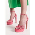 Aquazzura 130mm Flow Plateau Sandals Watermelon 38.5 With Box Pink High Heels Size 7.5 Photo 1