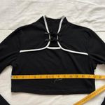 Black and white long sleeve crop top with chinoiserie inspired details Photo 4