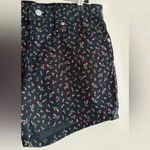 Levi's Levi’s Mid Length Shorts, Floral Print, Black Shorts with Pink Flowers, Size 28 Photo 6
