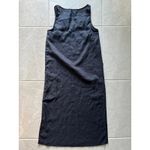 Madewell Dress Womens Small Black Linen Midi Minimalist Capsule Boho Career Photo 3