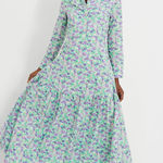 NEW Hyacinth House Tuckernuck Dress Blue Bellflower Tiered Maxi Dress Size XXS Photo 0