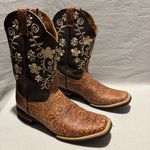 Unbranded Embroidered Square Toe Western Cowboy Boots Ladies 4.5 Brown Size undefined Photo 3