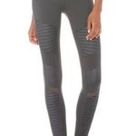 Alo Yoga High Rise Full Length Athletic Moto Leggings Gym Pants Gray Size Small Photo 0