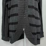 LA Made New Striped Cardigan Sweater Cotton Rounded Hem Hook Closure Photo 3