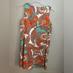 Anne Klein  Multicolor‎ Paisley Split neck Sleeveless Shift dress size 10 Photo 1