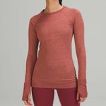 Lululemon Rest Less Pullover Top Size 10/12 Heathered Mulled Wine/Pink Savannah Red Photo 2