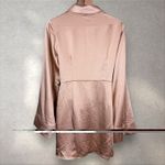 Showpo Hadid Button Down Satin Shirt Dress Tie Waist‎ Kimono Champagne Sz 10 NWT Gold Photo 4
