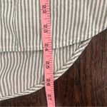 H&M  Green and White Striped V-Neck Blouse Photo 4