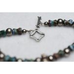 Source Unknown Vintage Beach Chic Multi Color Stones Silver Tone Spacers Unique Bracelet Photo 2