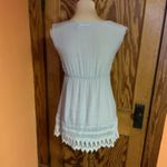 Anthropologie blue bird grey feminine lace trimmed V Photo 10