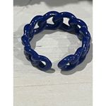 Chain Ring Chunky Statement Ring Adjustable Blue Fashion Ring Photo 1