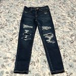 American Eagle  Next Level Stretch Dark Wash Distressed Patched Jeans 4 S… Photo 11