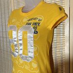 PINK - Victoria's Secret  Orange Yellow Football Tee Shirt Capped Sleeves XS Photo 3