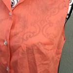 Vintage 80s Land N Sea Lightweight Orange Sleeveless Button Up Shirt S Photo 4