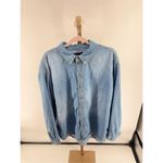 ASOS Curve Women’s Long Sleeve Button Down Denim Jean Shirt Size 14 100% cotton Photo 9