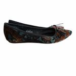 Born Crown Franca Paisley Velvet Pointy Flats Black Size 8 Photo 2