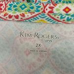 kim rogers  Patterned Women's Short Sleeve Top. P2P 27” Length 28.5” SIZE 2X NWOT Photo 1
