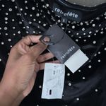 Retrofete Black Velvet Rhinestone One Sleeve Bodysuit Size Small Photo 5