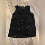 LC Lauren Conrad Sparkly Sequin Black Tank Top Photo 0