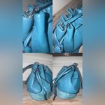 Coach  Petal Drawstring Dark Teal Bucket Leather And Suede Bag Purse #F11829 Photo 8