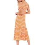 New! Beachgold Danny Tie Front Midi Dress Sz Medium $219 Orange Photo 2