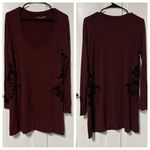 Soft Surroundings Burgundy scoop neck long sleeve tunic dress sz small Photo 1