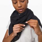 Lululemon Rare Vinyasa Scarf Rulu Fabric Wee Stripe Black Heathered Slate Black Photo 11