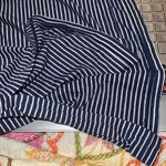 Max Studio  LONDON XS women hi low t-shirt with M short sleeve navy white striped Photo 6