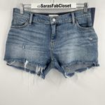 HATCH Maternity The Cut Off Jean Shorts Women's Size 27 Denim Distressed Stretch Blue Photo 3