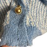 ZARA Blue Chunky Oversized Tweed Striped Button Cardigan Sweater Size S Photo 8