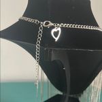 Stunning Statement Rhinestone Silver Tone Chain Fringe Bib Necklace Photo 4