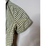 The North Face Green Gingham Plaid Side Cinch Button Up Nylon Shirt Short Sleeve S Photo 3