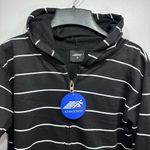 Black and White Striped Zip Front Hoodie Women’s by Advance Apparels Sport Size M Photo 1