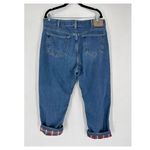 Gap *Vintage Y2K Loose Fit Plaid Flannel Lined Jeans Chore Worn Size 22 SHORT Photo 14