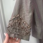 NWT brown taupe silk shantung Evening dress Gown with Jacket Sz 12 Tan Photo 1