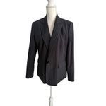Le Suit Black Gray Pinstriped Blazer Jacket Size US 14 Photo 6