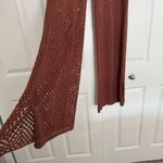 Wild Fable  Crotchet Knit Brown Sparkly Wide Leg Pants With Bottom Side Slits Photo 3