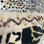 Dressbarn xl safari Animal Print ButtonUp embroidered beaded top jacket cardigan Tan Photo 13