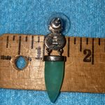 WHITNEY KELLY Jadeite lapis agate pierced earrings .925 sterling silver vintage Blue Photo 7