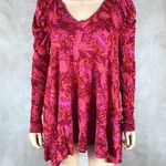 Free People  Hello Lover Floral Puffed Sleeve Tunic or Mini Dress NEW XS Photo 8
